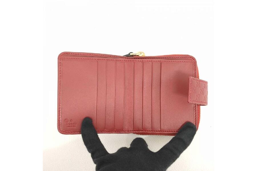 GUCCl＊2つ折り財布＊赤 美品 グッチ 二つ折り財布 GG レッド 赤 アウトレット購入品