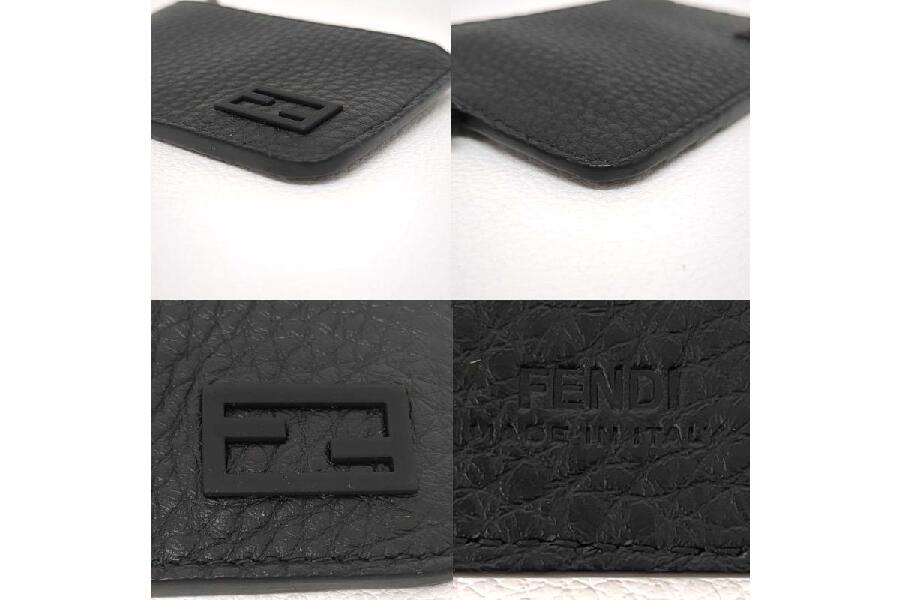 美品 フェンディ カードケース ブラック 7M0343AJJ1 FFロゴ 箱付
