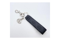 グッチG　ダブルGG 　キーチェーン　25年春夏 ダブルG GG キーチェーン ・ブラック スプリーム キャンバス