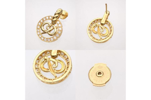 ディオール ピアス 750 K18 7.3g ダイヤ CDロゴ Christian Dior