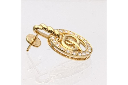 ディオール ピアス 750 K18 7.3g ダイヤ CDロゴ Christian Dior