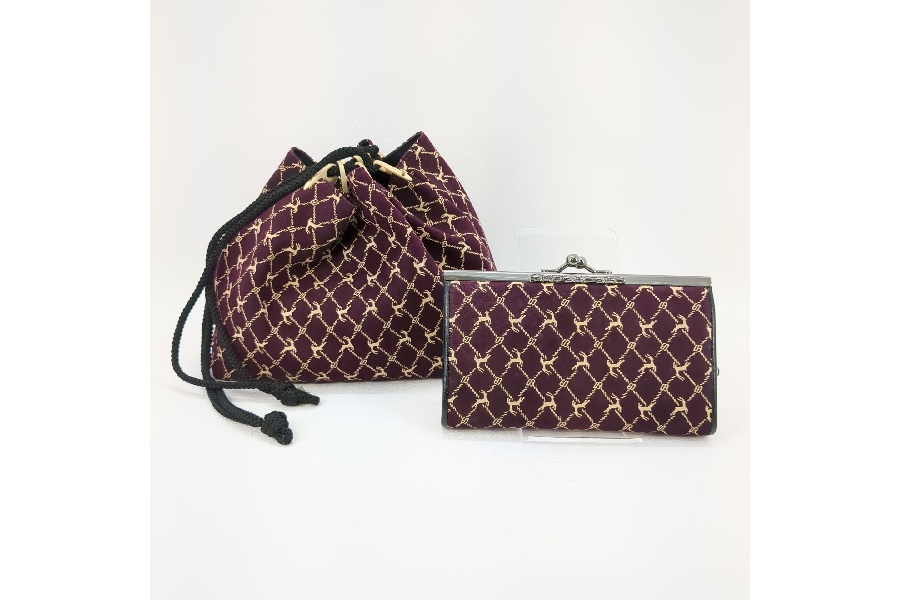 未使用 印伝 鹿革 レザー ハンドバック 白かっ 