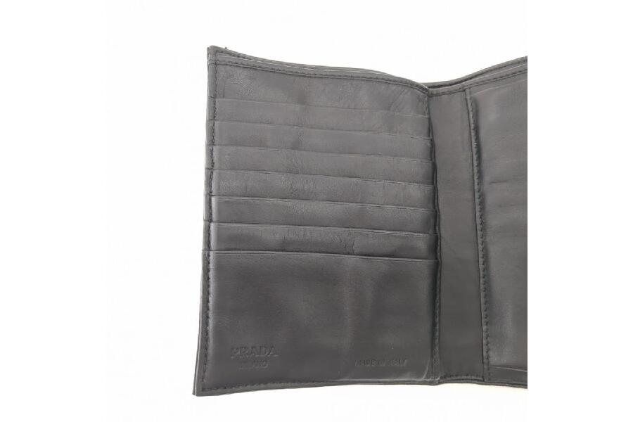 プラダ 三つ折り財布 1M0170 ブラック PRADA ギャランティー