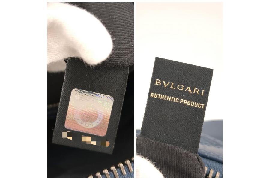ブルガリ ショルダーバッグ オクト ネイビー レザー BVLGARI ユニ