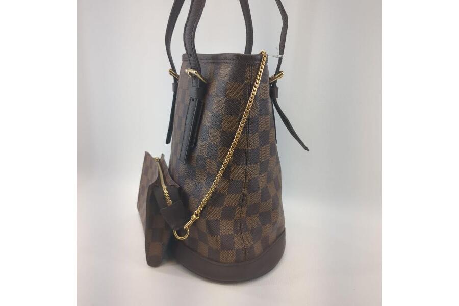 美品 LOUIS VUITTON マレ ダミエエベヌ バケットPM ポーチ付き 美品 LOUIS VUITTON マレ ダミエエベヌ バケットPM ポーチ付き