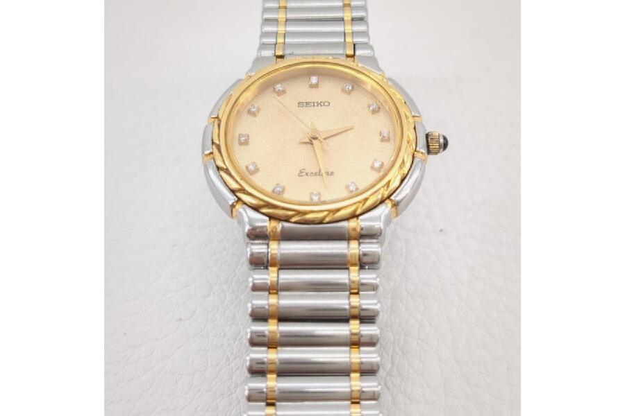 保証付 セイコー エクセリーヌ 1F21-0E00 クオーツ 18金ベゼル 保証付 セイコー エクセリーヌ 1F21-0E00 クオーツ 18金ベゼル
