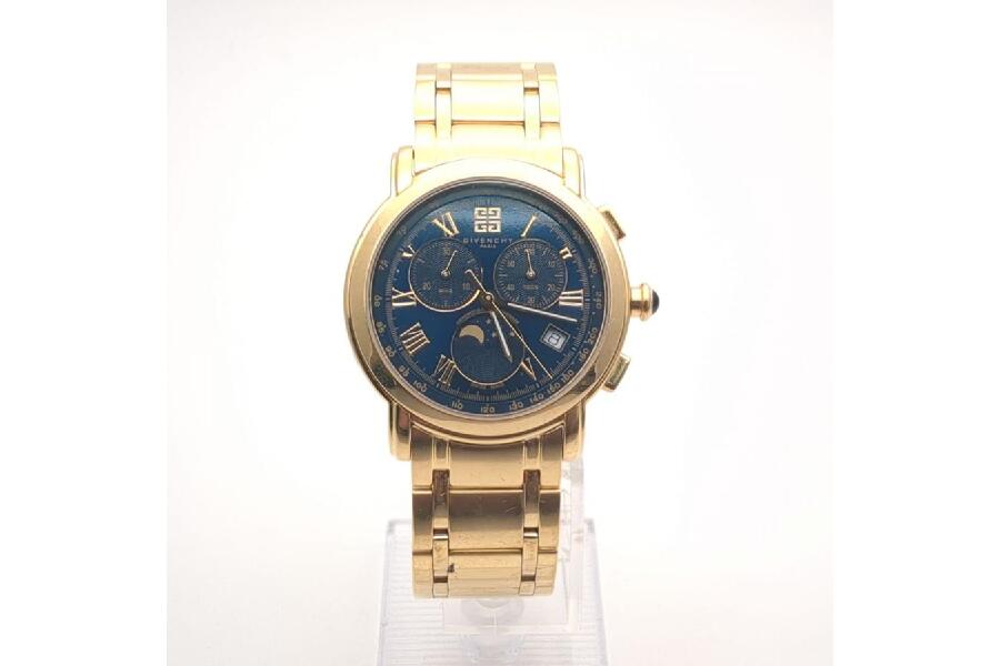 GIVENCHY Quartz Square Gold Dial Leather New Belt Men's
