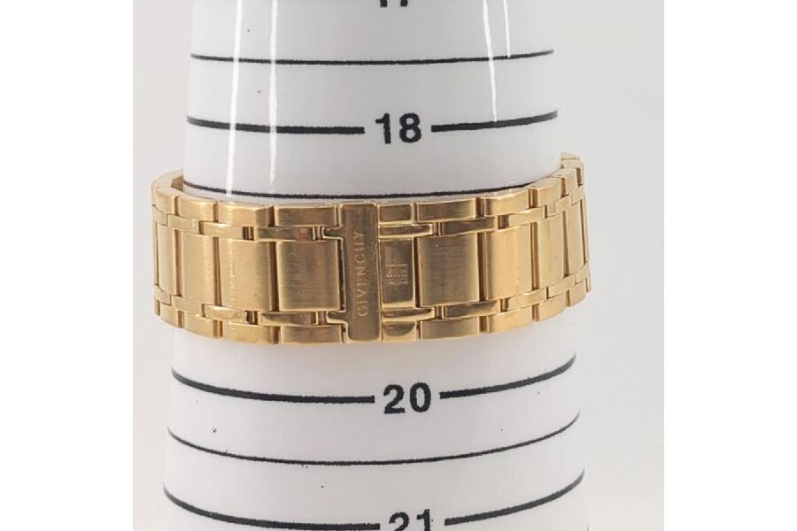 GIVENCHY Quartz Square Gold Dial Leather New Belt Men's