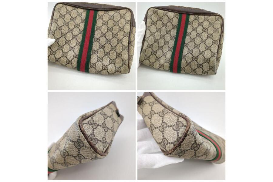 グッチ ヴィンテージ ポーチ シェリーライン レザー GUCCI