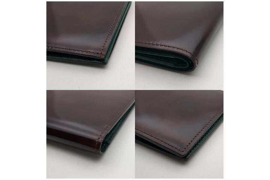 新品　ダンヒル　二つ折り財布　折り財布　レザー　プレート　金具　ダークブラウン ダンヒル 二つ折り財布（札入れ） ブラウン×グリーン 箱・ギャラ付