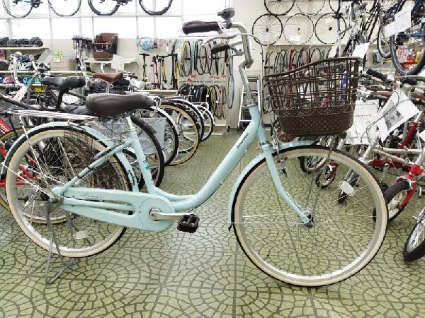 超美品!!使用期間3ヶ月 自転車 シティサイクル 26インチ LEDライト